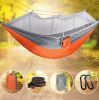 Single & Double Hammock with Mosquito Net Tree Straps Waterproof Portable and Lightweight Parachute Nylon Hammock for Backpacking Hiking Travel O